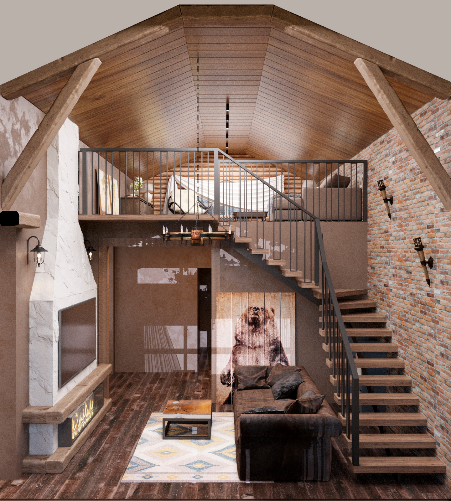 Визуализация интерьера помещений жилого дома