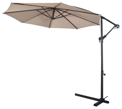 Beautiful Outdoor Steel Pole Tilt Crank Offset Patio Umbrella Contemporary Outdoor Umbrellas By Imtinanz Llc