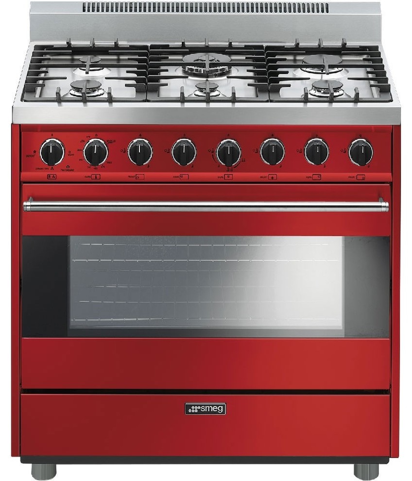 36" Classic Series Gas Freestanding Range Stainless Steel  Red