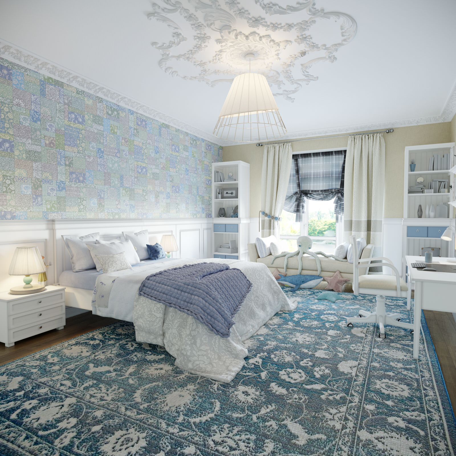 Визуализация детской для девочки "Пэчворк"