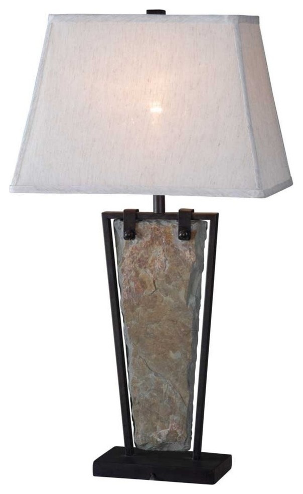 Free Fall Table Lamp, Natural Slate Finish