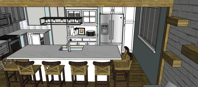 Clean Open Concept Kitchen casa-de-campo