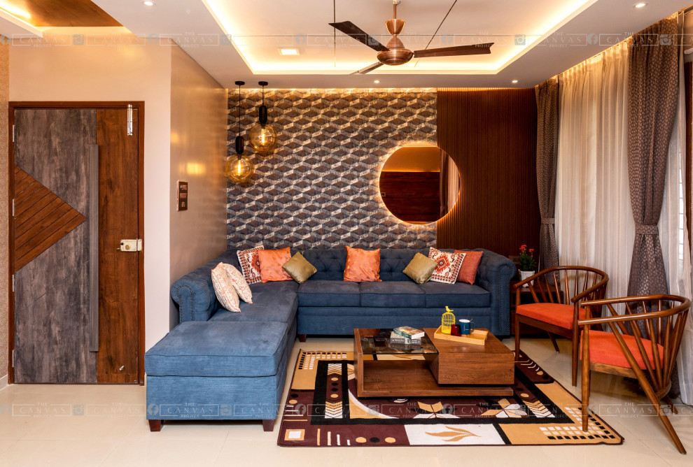 Eclectic living room in Pune.
