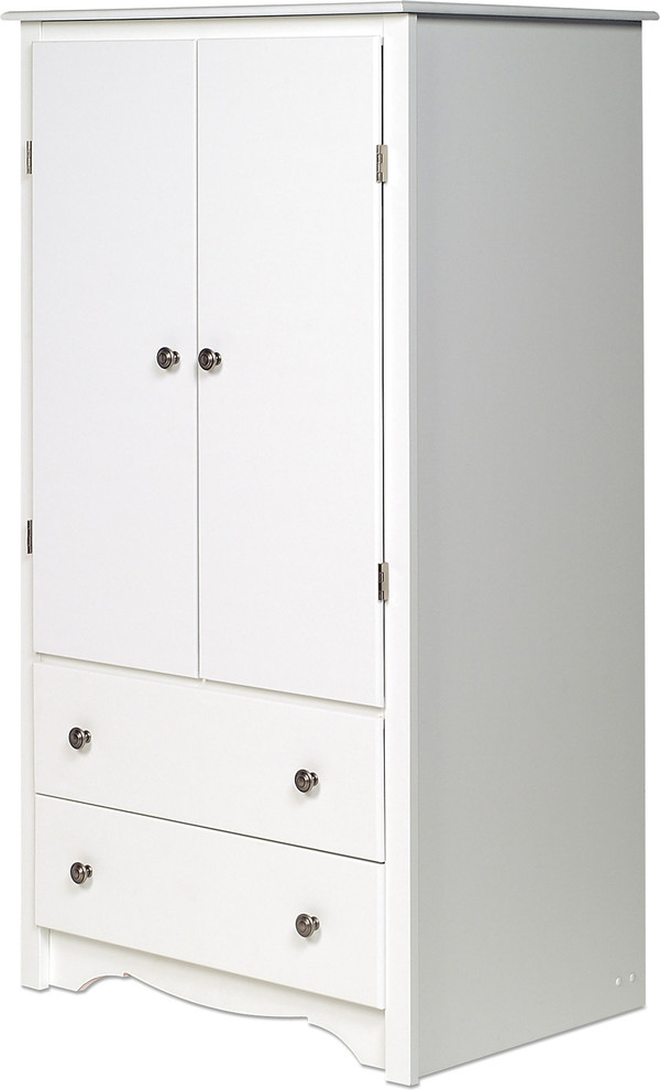 Prepac Monterey White Tv Wardrobe Armoire Traditional Armoires