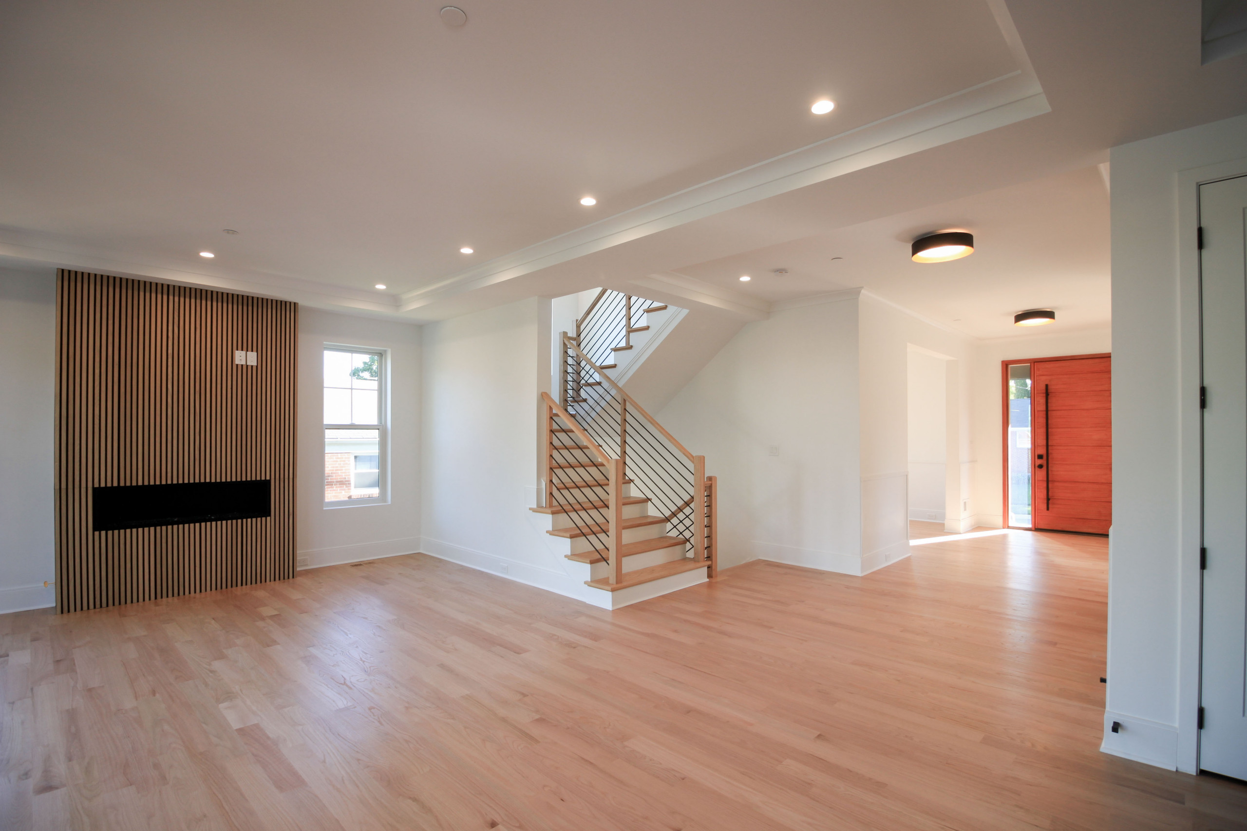 94_Neutral Color Floating Staircase with Metal Balusters, Bethesda MD 20817