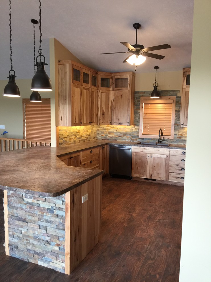 Inspiration for a rustic kitchen remodel in Omaha