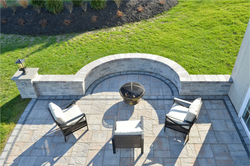 Two-Story Custom Deck with Fire Pit - Contemporary - Deck - New York ...