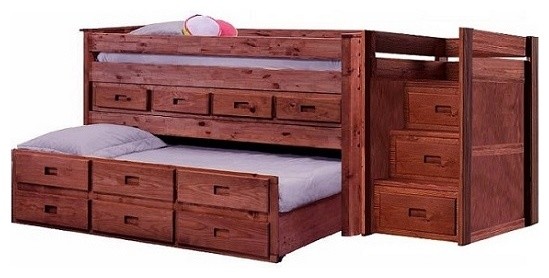 Duke Twin XL Low Loft Bed with Stairs and Storage ...