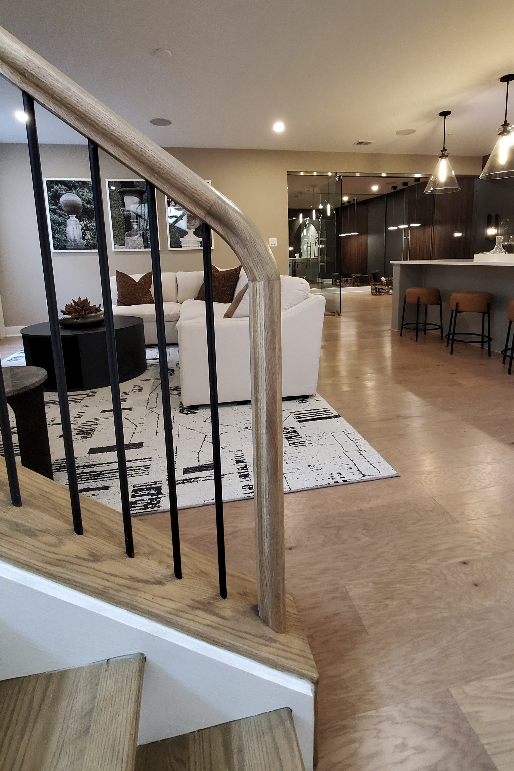 Project #153 | Sophisticated Red Oak Stair with Metal Balusters