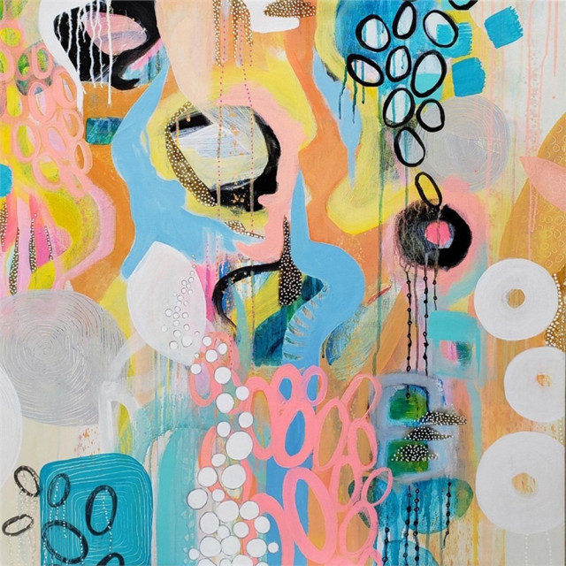 Giant Art 54x54 Abstract distraction 15 Fine Art Giant Canvas Print in