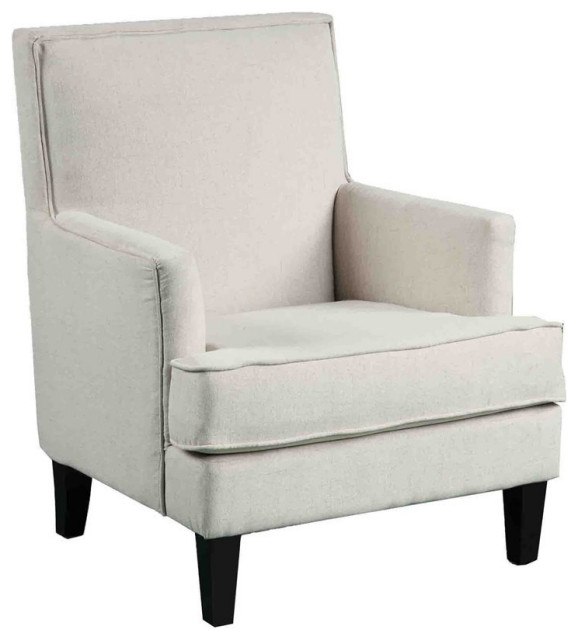 Best Master Furniture Saladin 30" Transitional Fabric Arm Chair in Beige