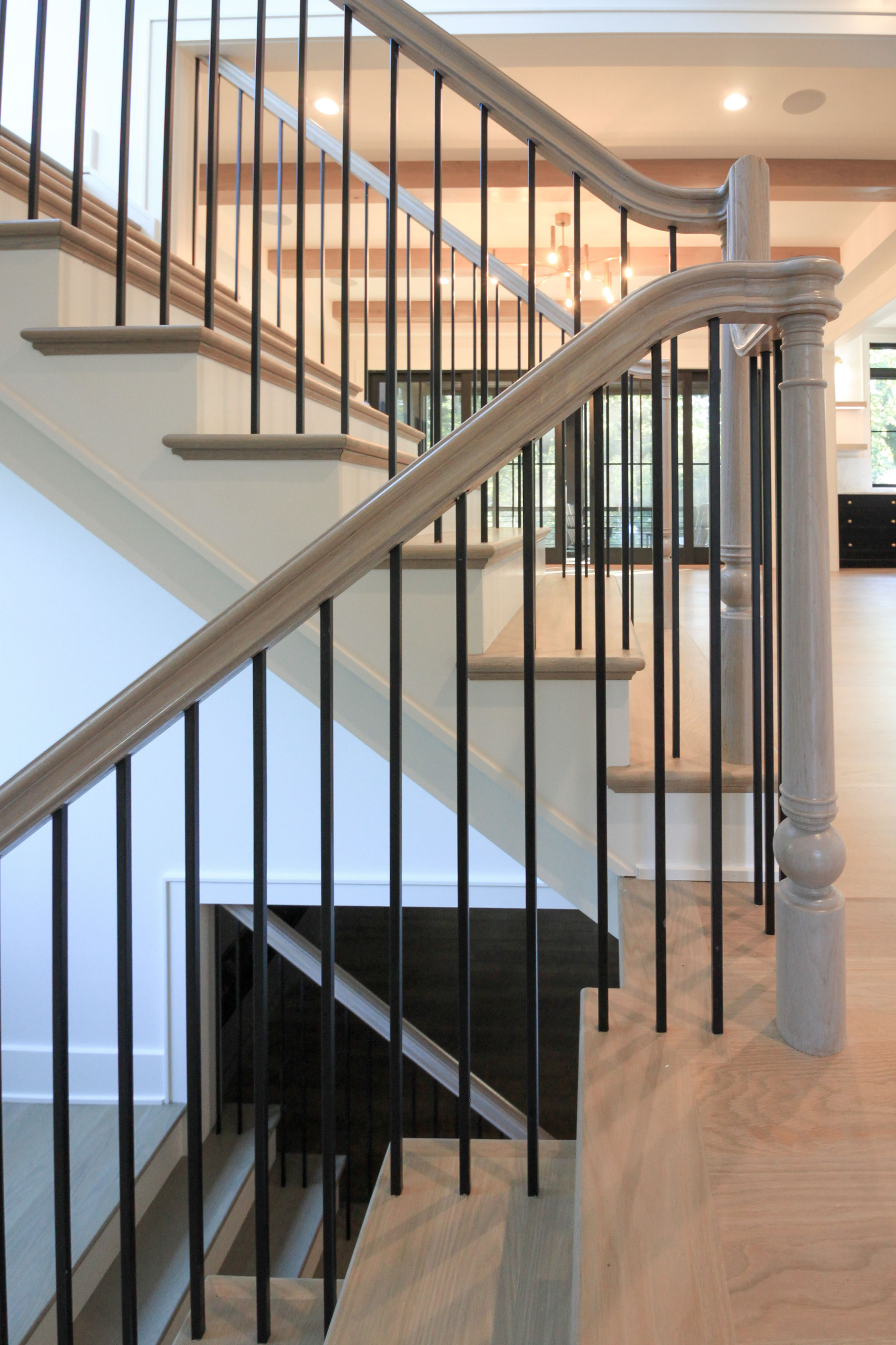 93_Captivating Light Wood Railing System with Black Spindles, Arlington VA 22207