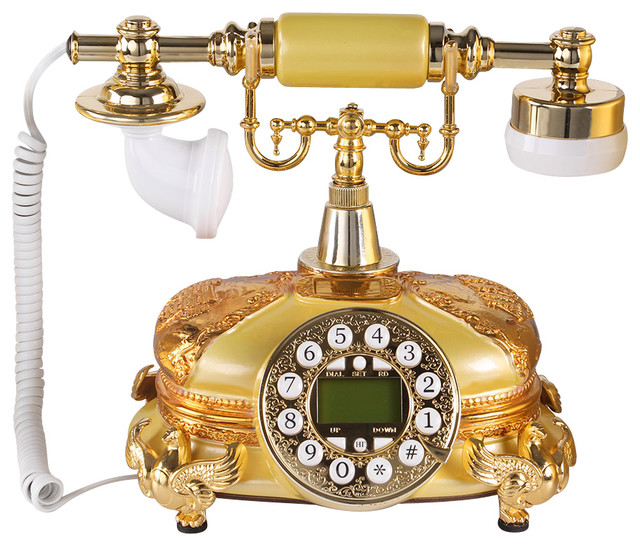 RetroStyle Push Button Dial Desk Telephone Phone Victorian Home
