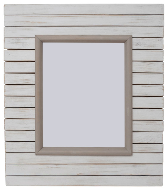 Fairview Slat Photo Frame, Whitewash , 18"x18"