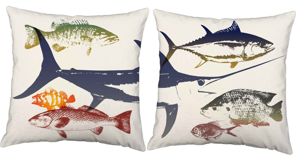 Deep Sea Fish Throw Pillows, In/Outdoor Covers and Cushions
