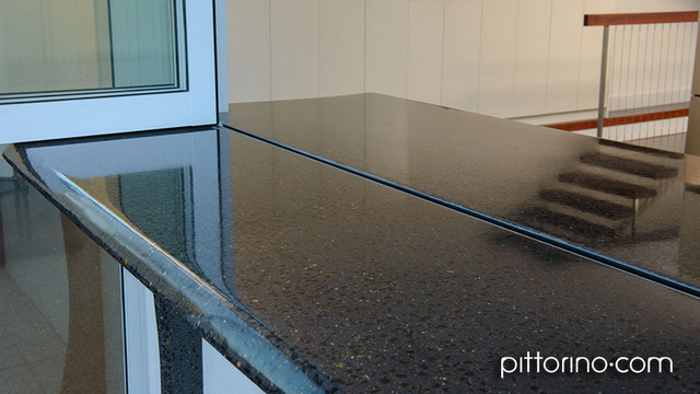 fully exposed & sculpted internal and external concrete benchtops contemporary-kitchen