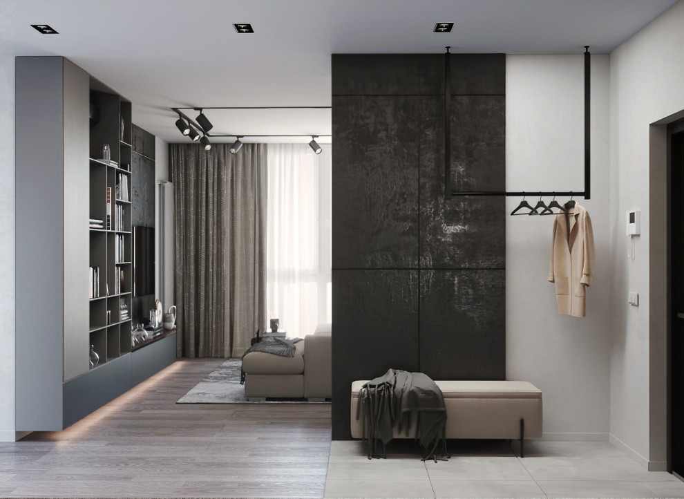 Квартира в спокойной цветовой гамме с нотками брутальности