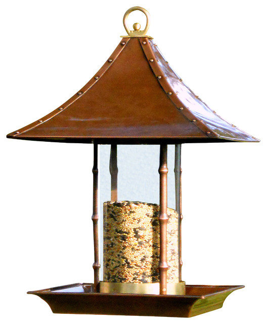 Bamboo Bird Feeder Traditional Bird Feeders by H Potter
