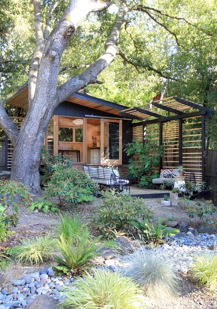 Design ideas for a small modern detached shed and granny flat in San Francisco.
