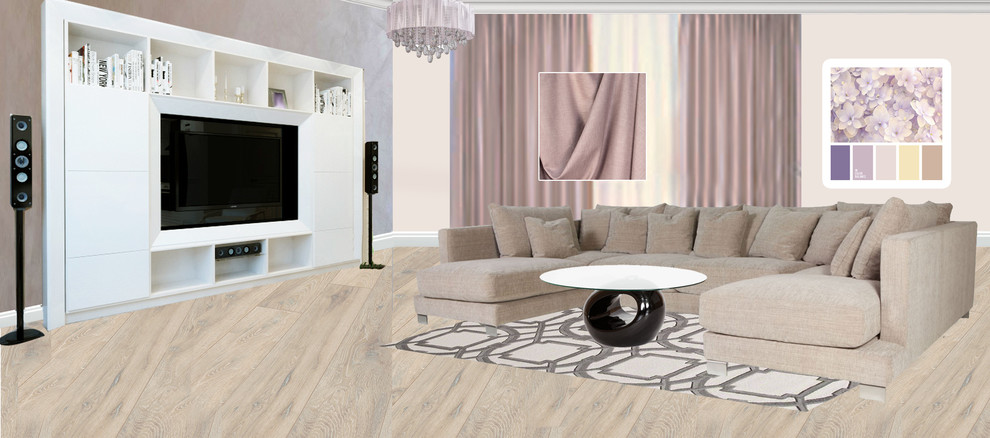 Эскизный проект гостиной в стиле неоклассика