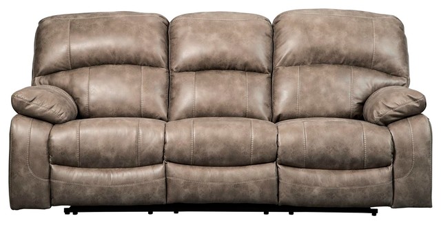 Dunwell Rocker Sofa With Adjule Headrest Driftwood 5160215
