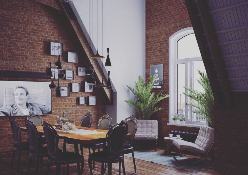 Визуализация интертера в американском стиле