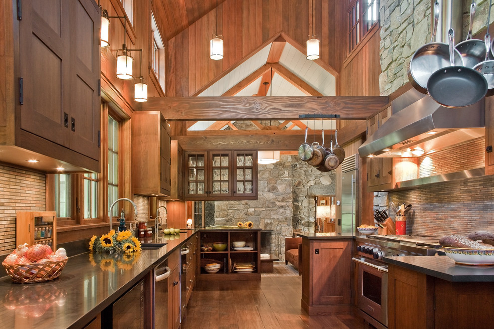 Kitchen - rustic kitchen idea in Boston