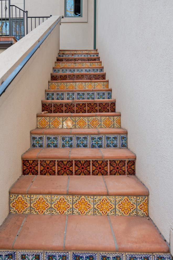 Inspiration pour un escalier méditerranéen.