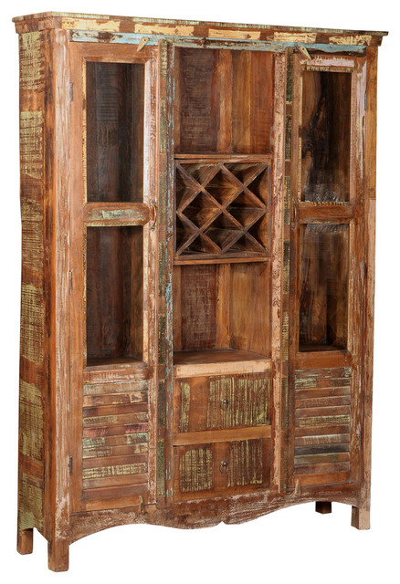 Adiden Glass Shutter Display Cabinet Removable Wine Rack