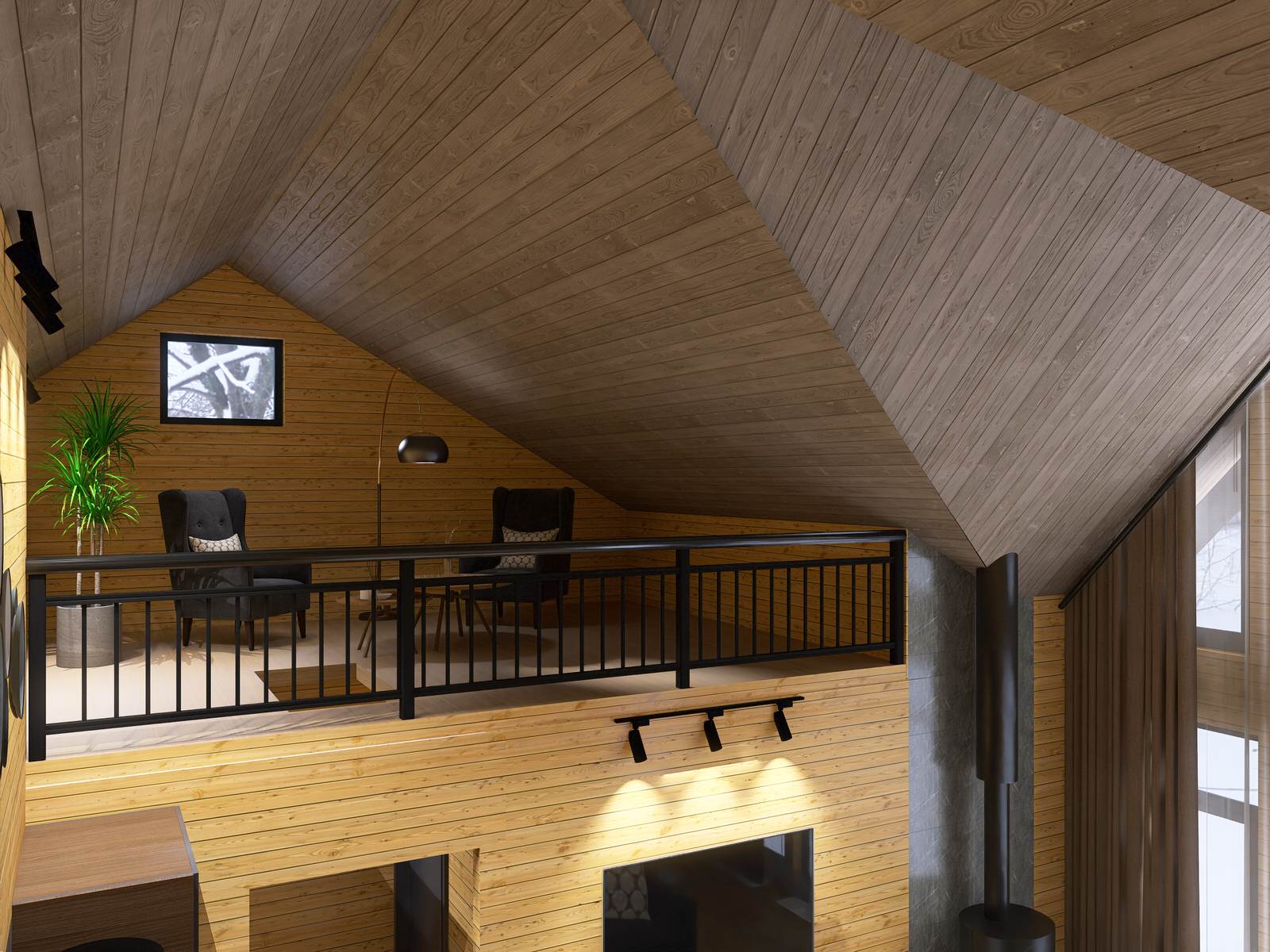 Кухня-гостиная в загородном доме