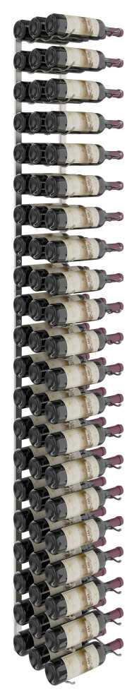 W Series Wine Rack 7 Wall Mounted Bottle Storage Kit, Brushed Nickel, 63 Bottles