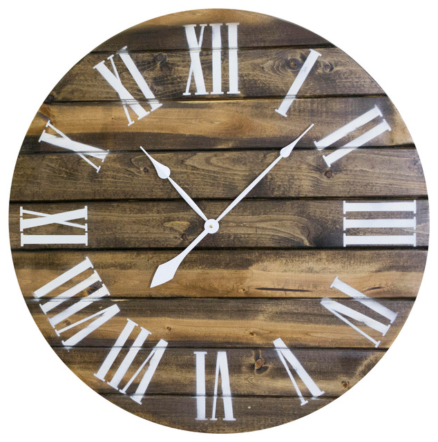 Large Stained Painted Distressed Wall Clock Rustic Clocks