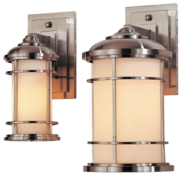 Murray Feiss Lighthouse Outdoor Wall Mount Light Fixture In Murray Feiss Lighthouse Outdoor Wall Mount Light Fixture In Brushed Steel Contemporary