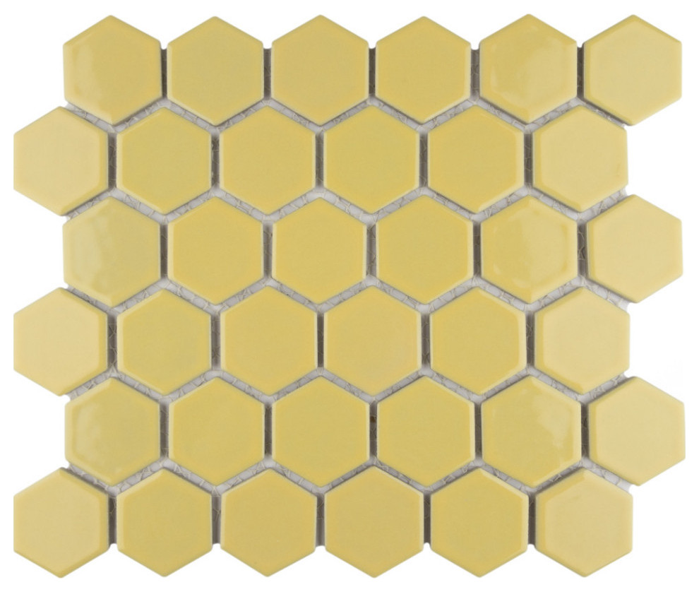 Hudson 2" Due Hex Porcelain Mosaic Tile Sample Contemporary Mosaic