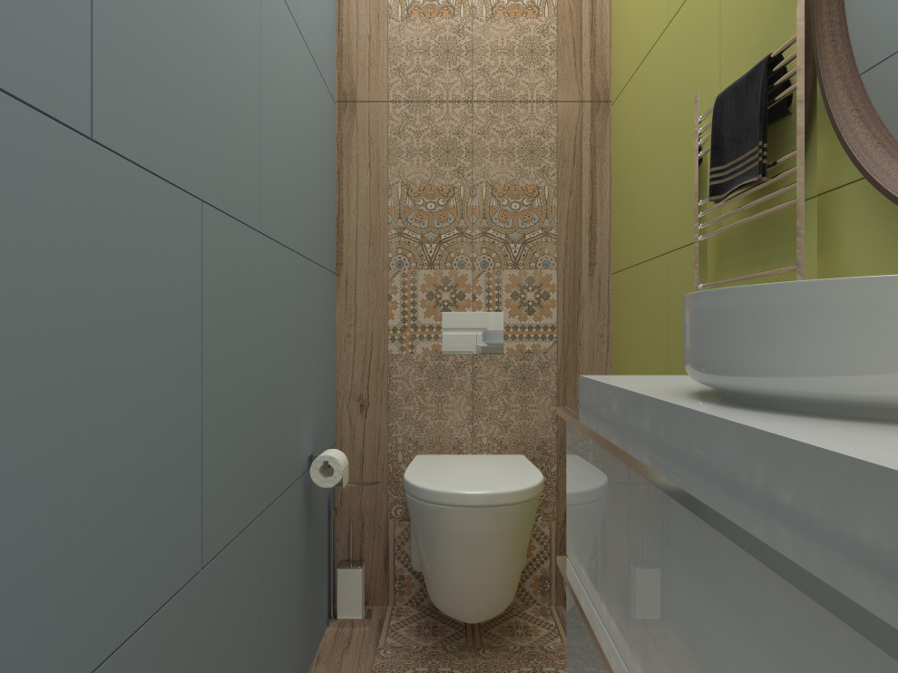 Санузел в проекте 2-х комнатной квартиры для молодой семьи