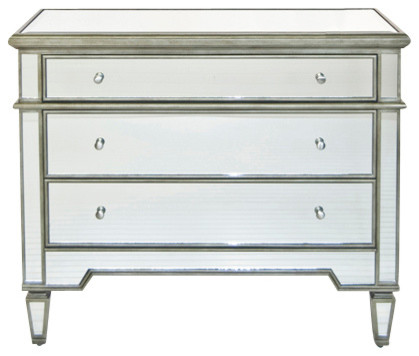 Worlds Away Cary Silver Mirrored Chest