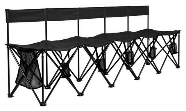 Travel Bench El Grande 5 Seat Black Contemporary Outdoor
