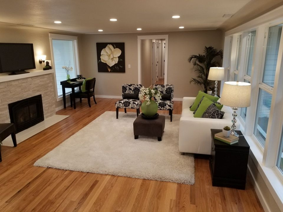 Hardwood flooring in the living room