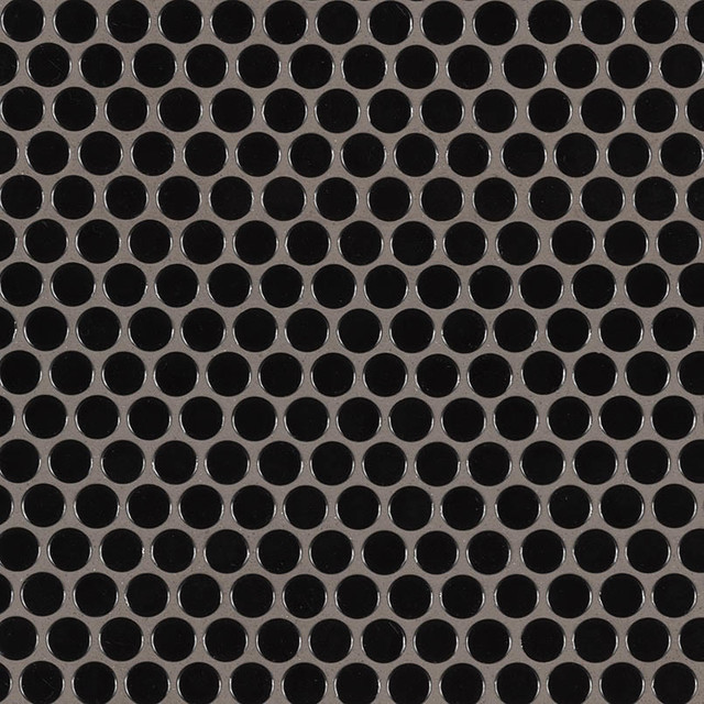 12 X12 Domino Black Glossy Penny Round Mosaic Contemporary 12 X12 Domino Black Glossy Penny Round Mosaic