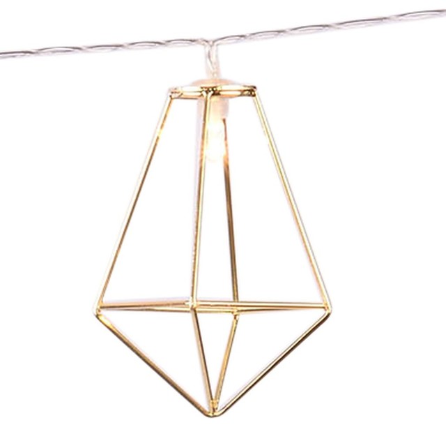 Catalina Lighting Max Faceted Metal Cage Led String Lights Catalina Lighting Max Faceted Metal Cage Led String Lights Contemporary Outdoor Rope And By