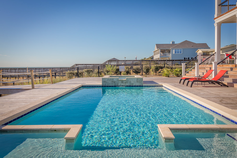 Design ideas for a beach style rectangular pool in Charleston.