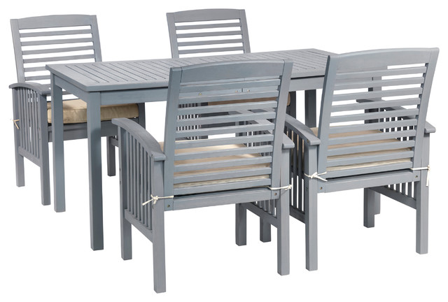 walker edison 5-piece wood dining set walker edison 5-piece wood dining set