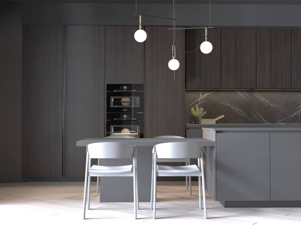 Кухня с островом в жк "Сколково парк"