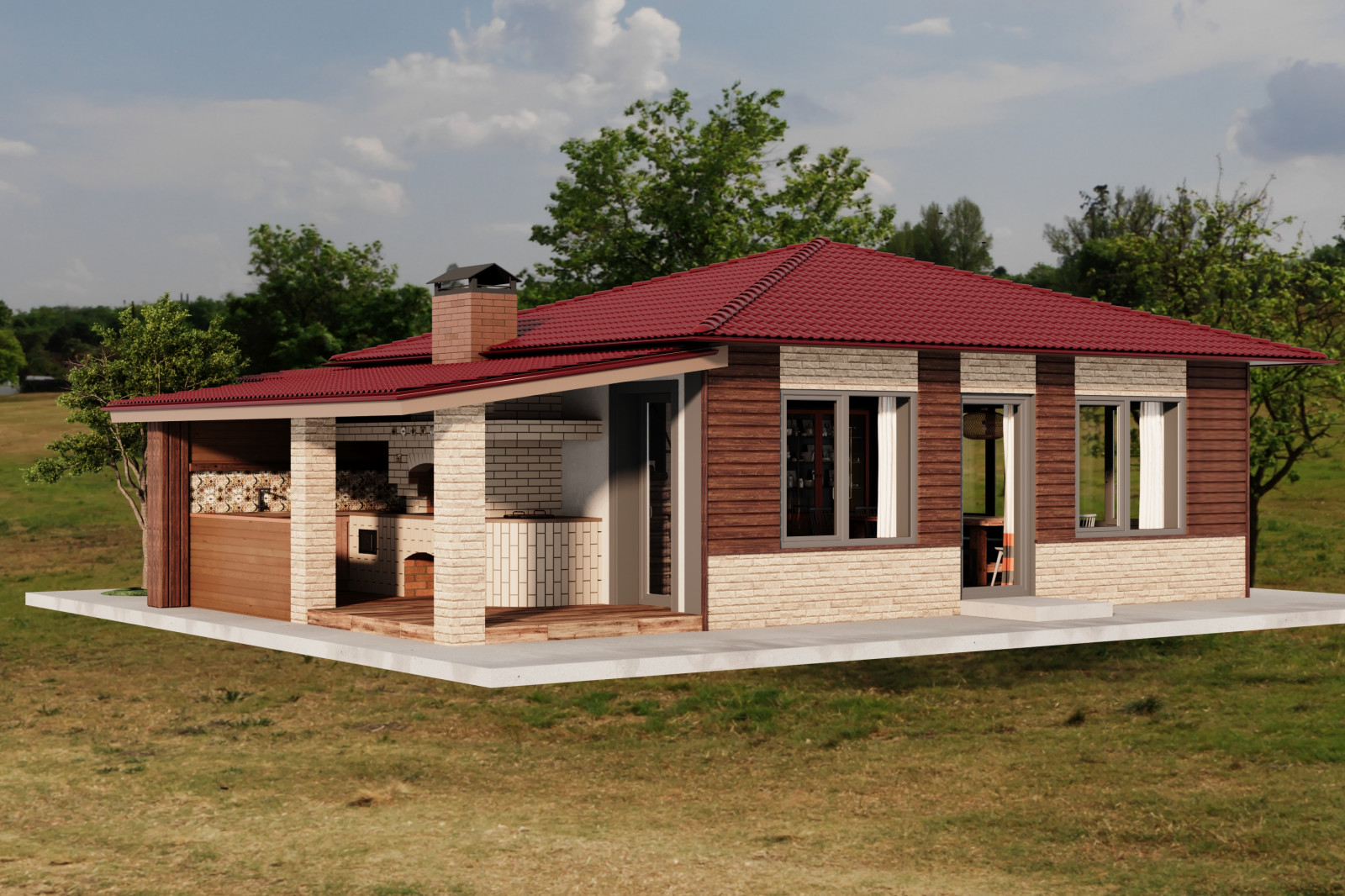 Летне-зимний домик для барбекю.