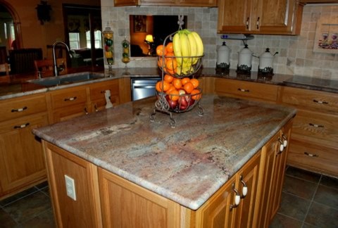 Juparana Bordeaux Granite Traditional Kitchen New York By