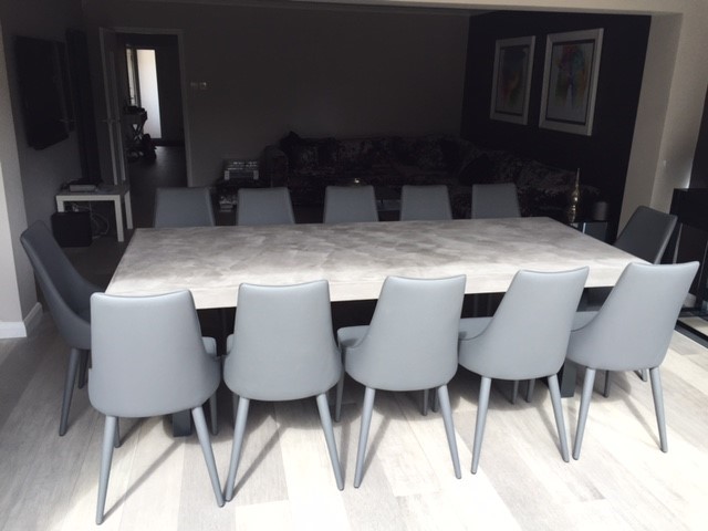 2.4 Metre Mid Grey Bespoke Polished Concrete Dining Table