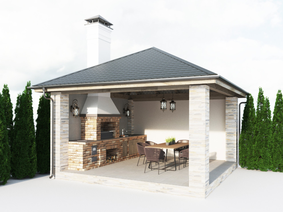 Дизайн-проект беседки с барбекю в Калининградской обл.