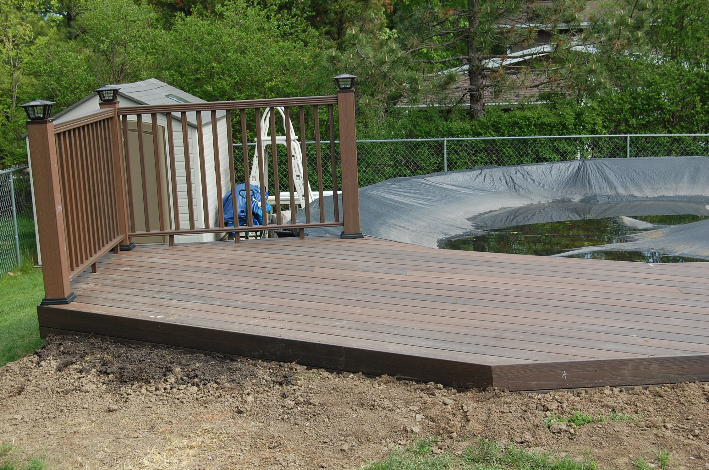 Composite deck around pool