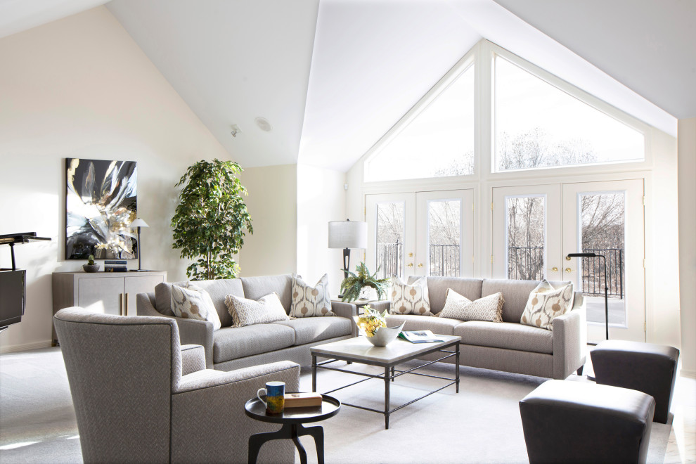 Transitional home design photo in Calgary