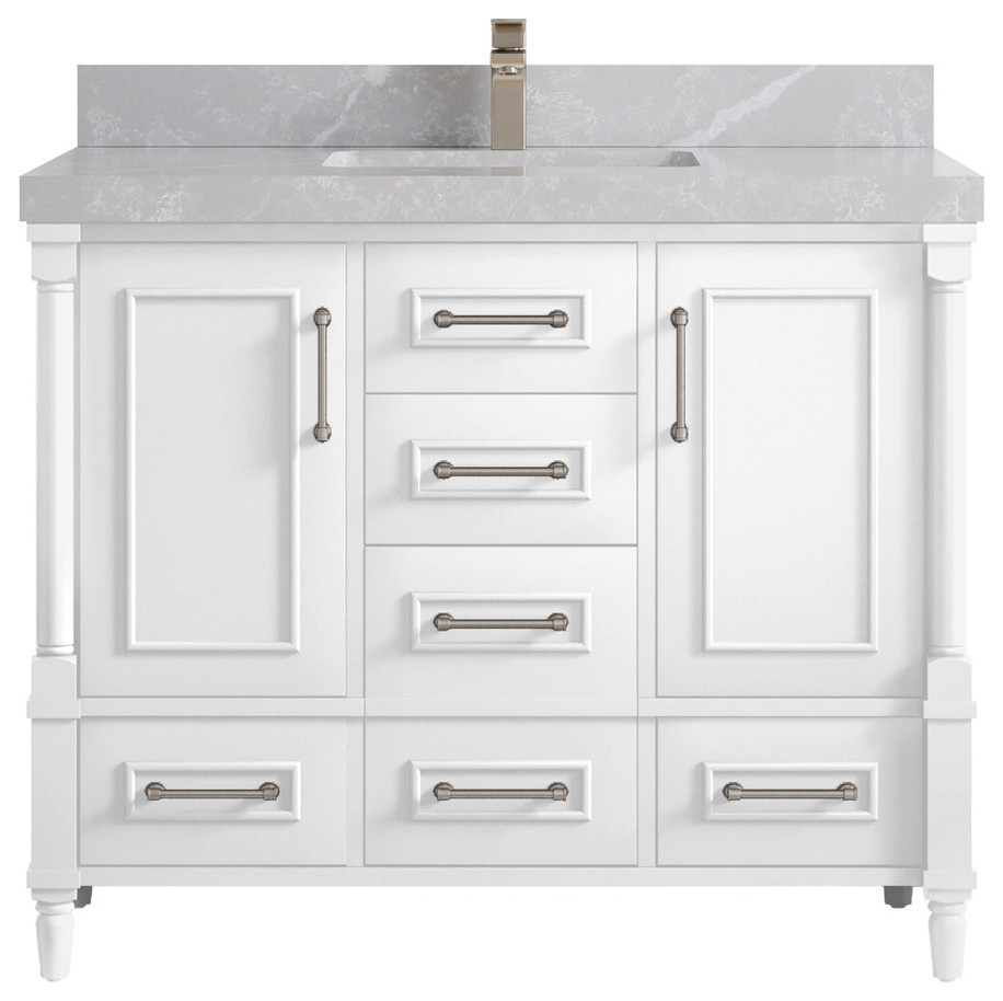 Aberdeen Bathroom Vanity, 42" Traditional Bathroom Vanities And